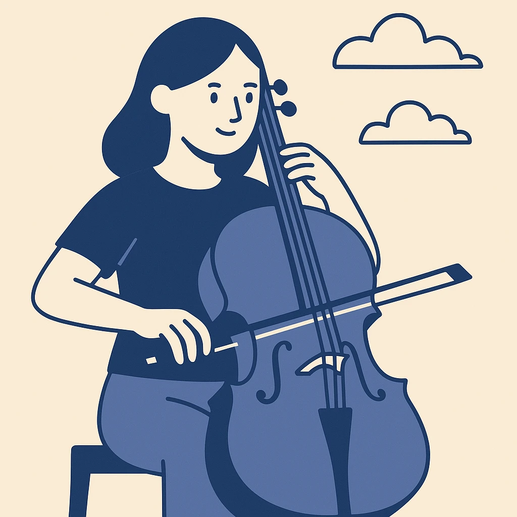 girl playing cello emoji