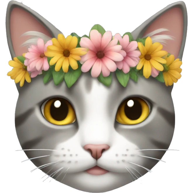 cat wearing a flower crown emoji
