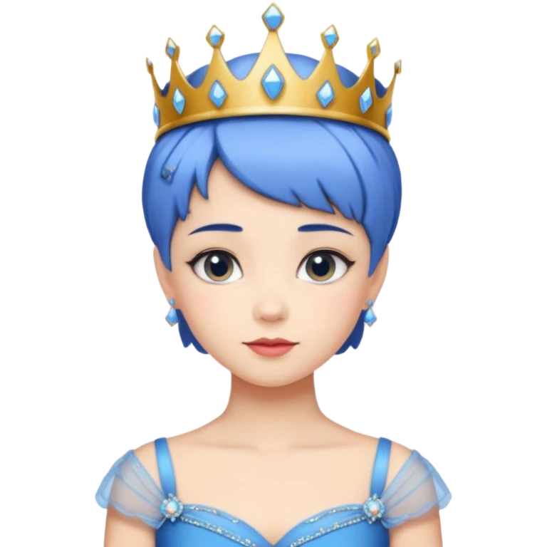 Princess with short blue hair emoji