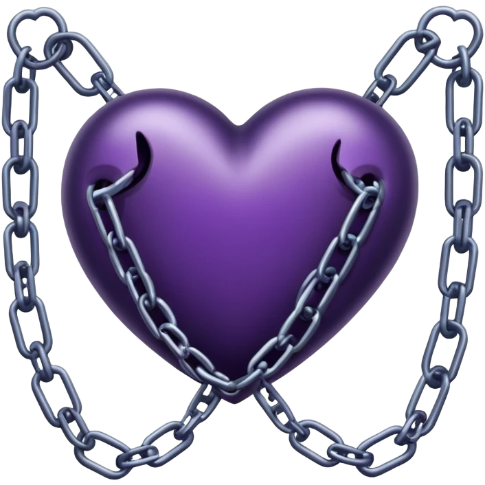 Dark purple heart in chains emoji