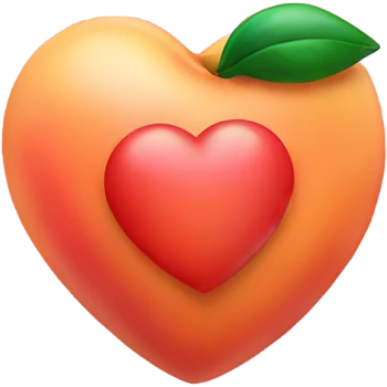 small heart next to a peach emoji