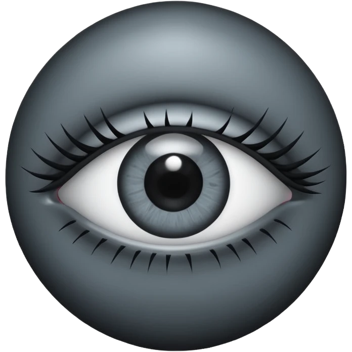 Minimal emoji, gothic futuristic eye, cold grey sclera, the pupil is fully replaced by a solid black number 8 eight, occult cyber aesthetic, sharp clean lines, flat emoji design, centered, transparent background emoji