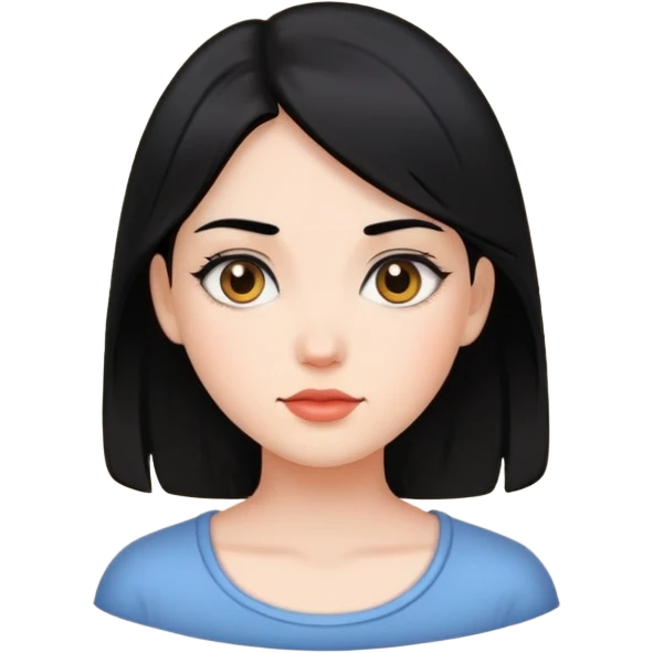 Girl face with black hair  emoji