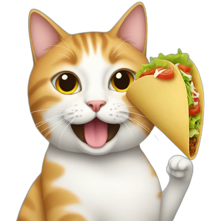 Cat with taco emoji