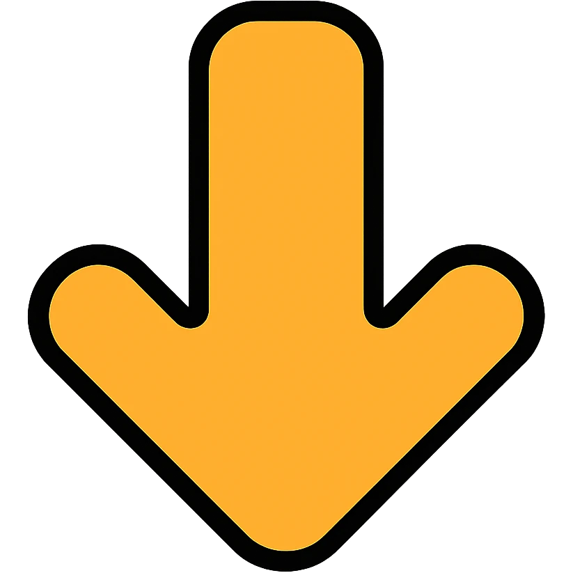 down arrow, rounded edges, friendly look, no text emoji