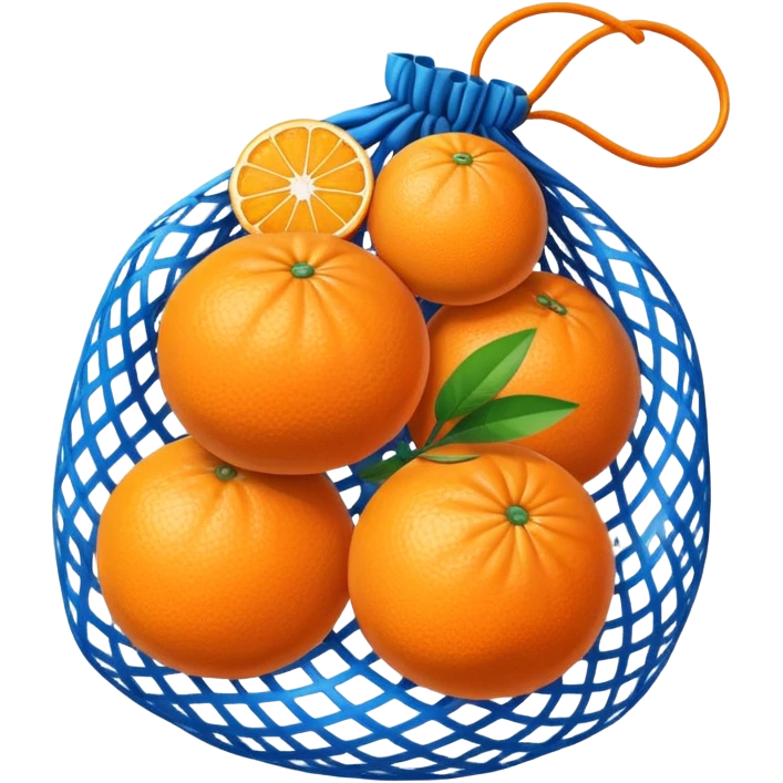 oranges in blue mesh bag emoji