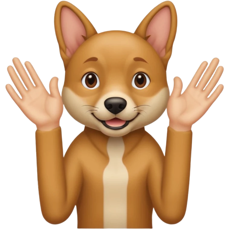 A person pawing with their hands like a dog emoji