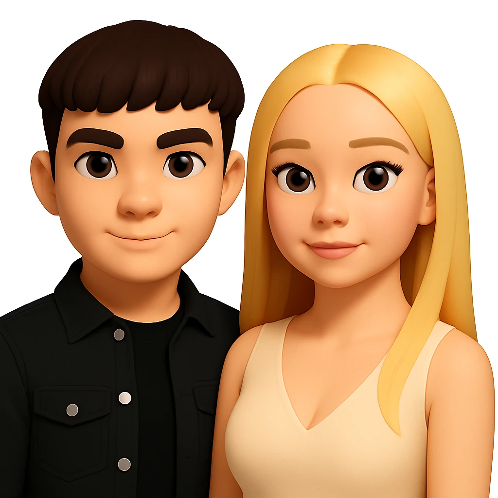 Slightly increase the volume of the upper body of the girl and rotate her to face forward. Preserve the style of the original image. Remove the background. emoji