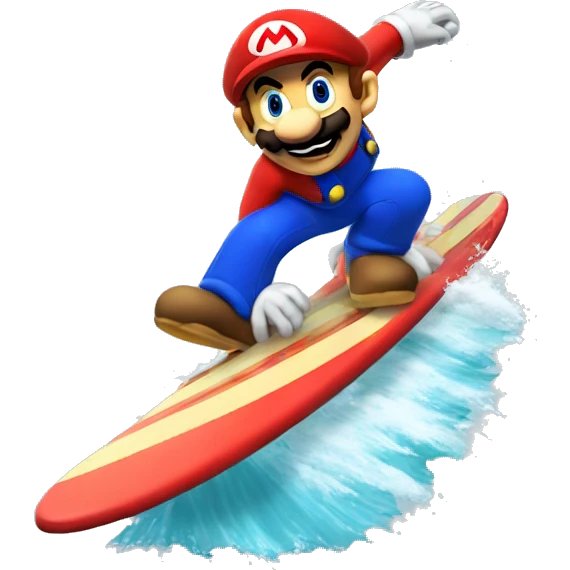 Mario surfing  emoji