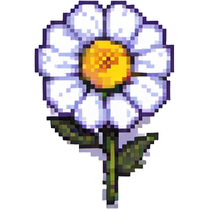 super simple pixel art flower with minimal pixels and bold black outline emoji