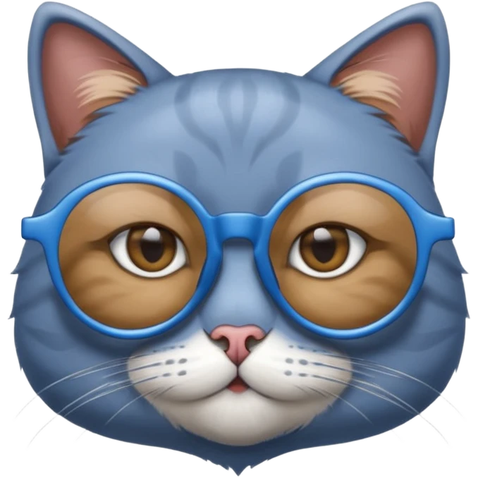 Un chat avec des lunettes emoji