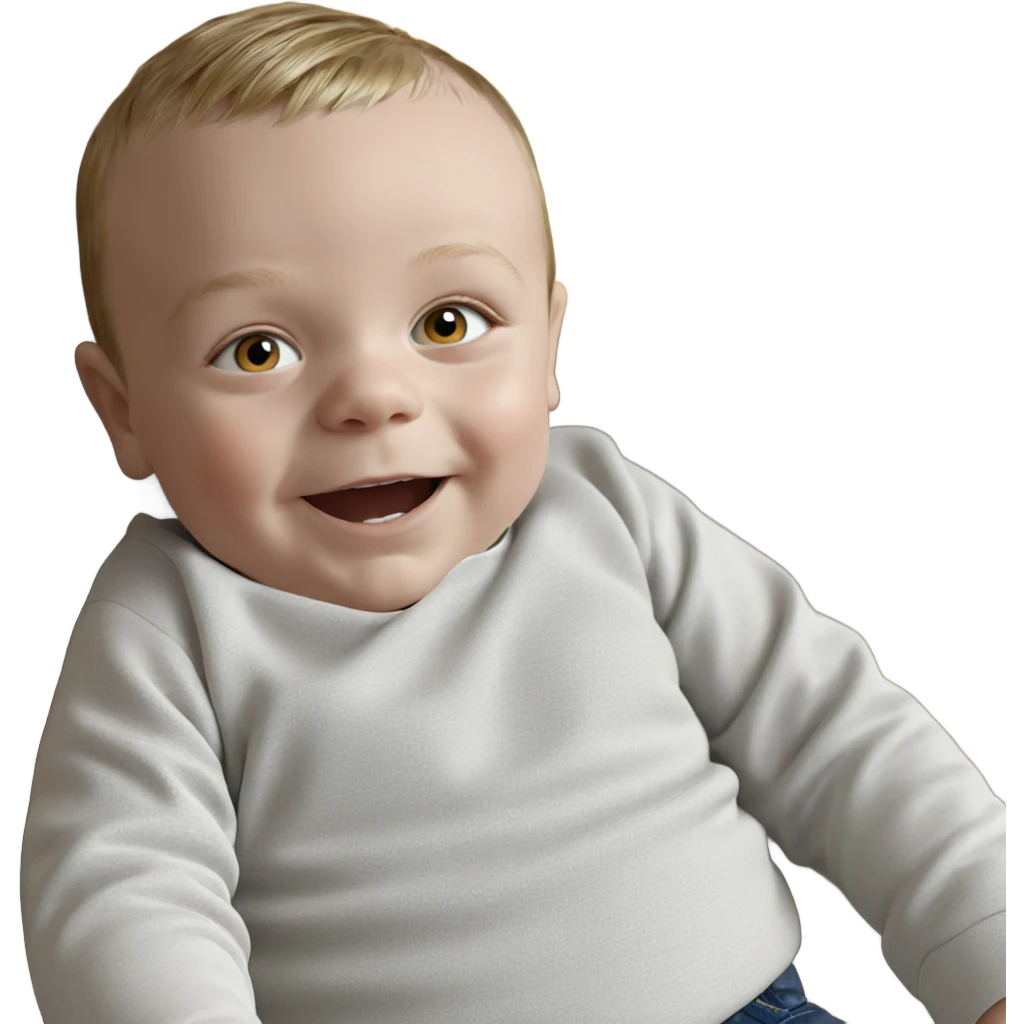smiling boy with blurry background emoji