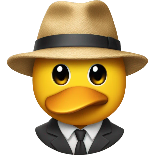 Um Pato com boné emoji