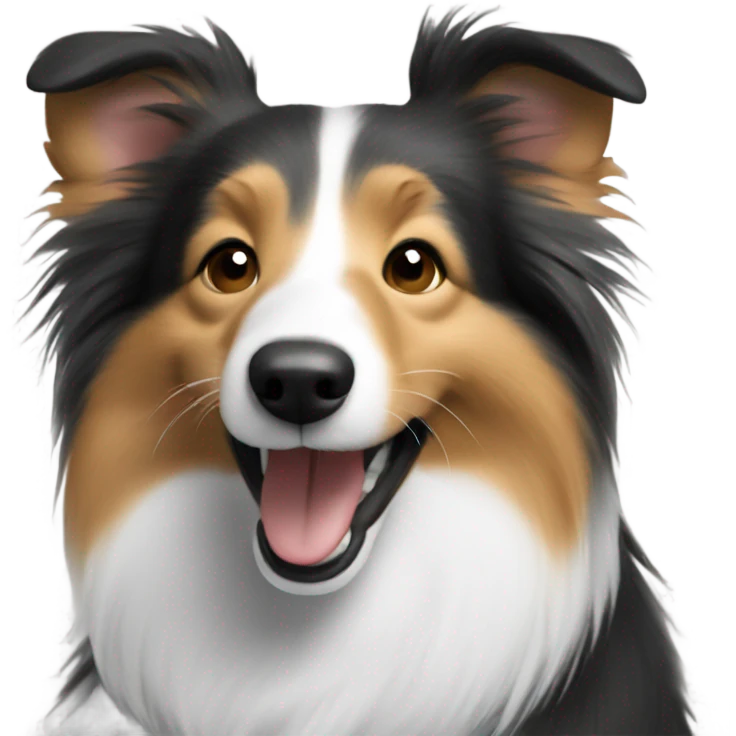A sheltie smiling emoji
