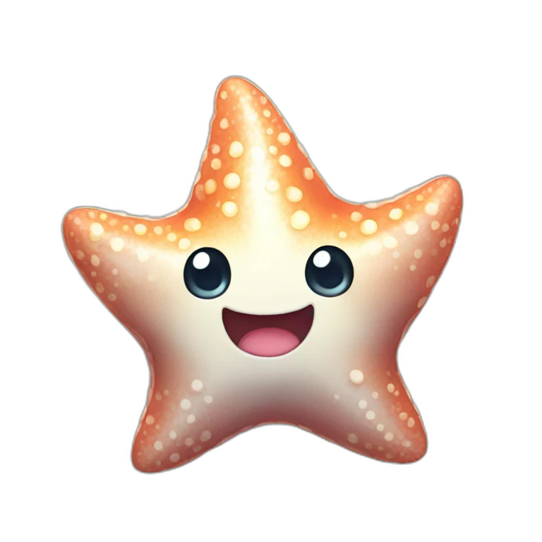 Kawaii Star fish smiling emoji