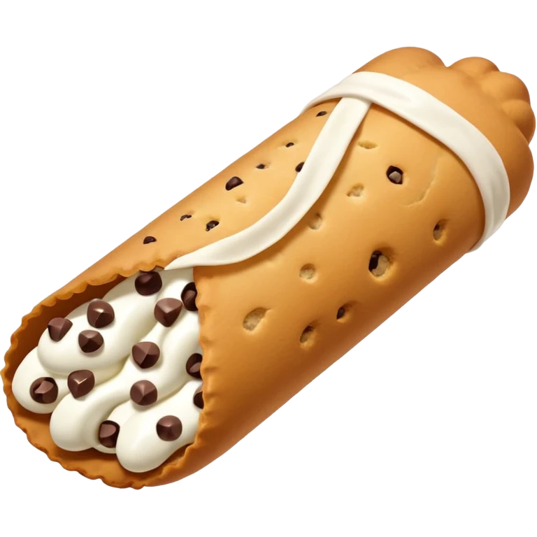 Cute little basic cannoli with chocolate chips - small and basic  emoji