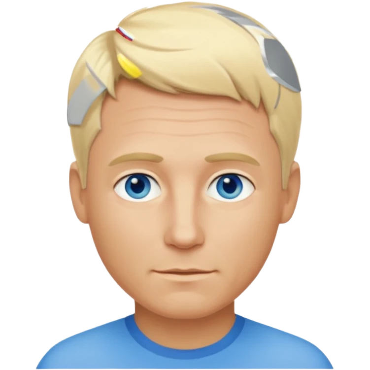 real human male short blond hair blue eyes 5ft 9 140lbs 54 years old Italian emoji