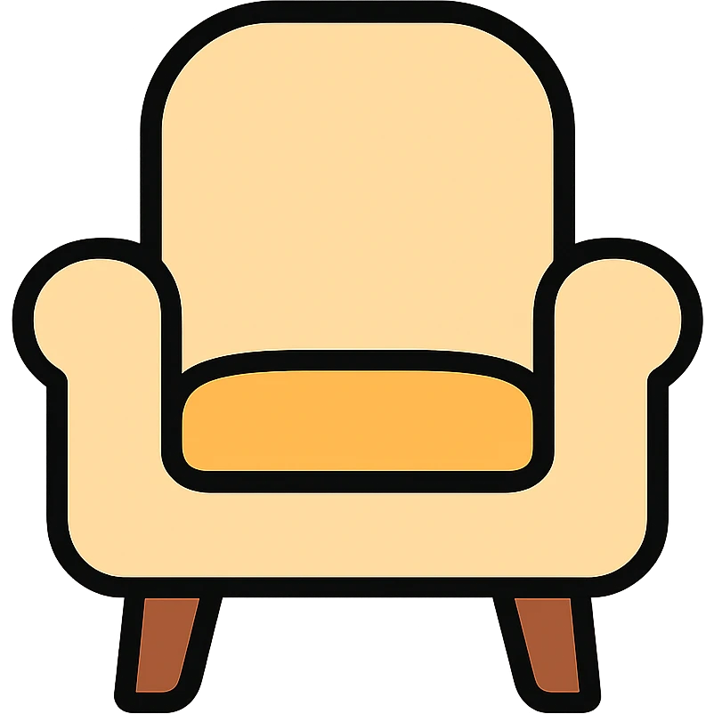 A comfortable chair, furniture for sitting emoji