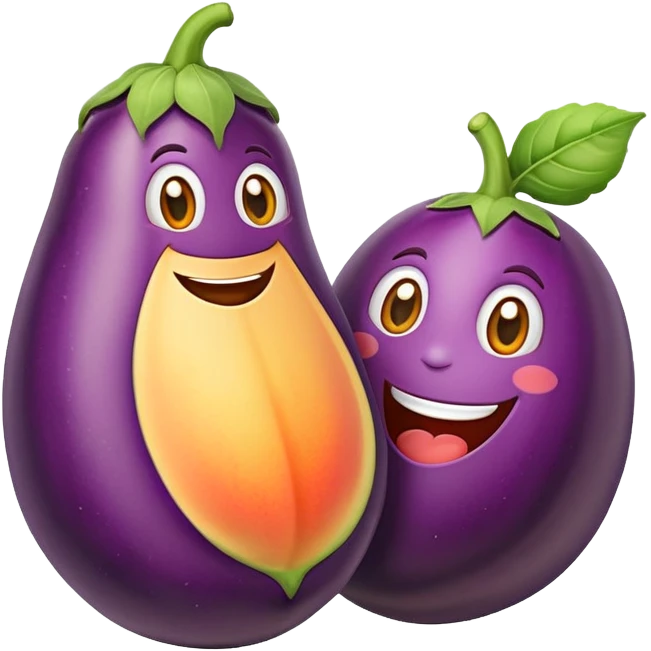 eggplant and peach combined in a humorous way emoji
