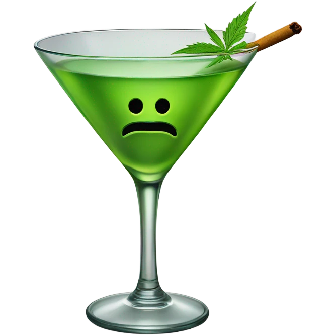 liquid marijuana cocktail in martini glass emoji