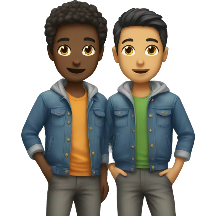 two boys in casual attire emoji