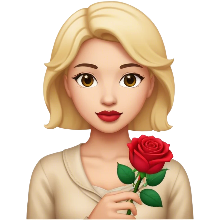 woman with rose emoji