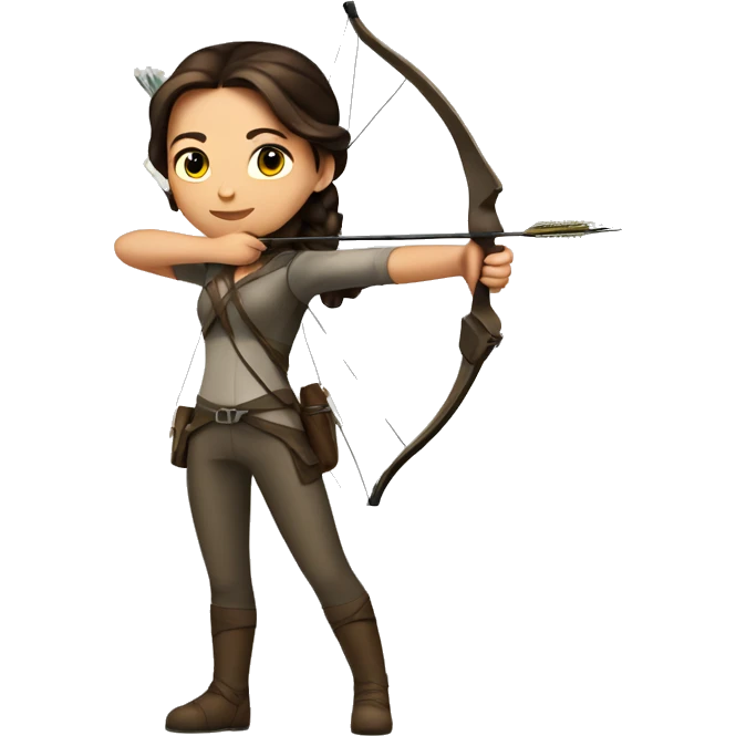 Katniss everdeen Full body with bow and arrows  emoji