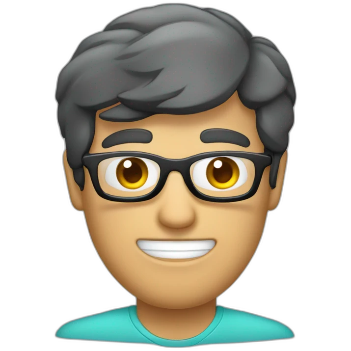 Hombre guapo inteligente con gafas y musculoso emoji