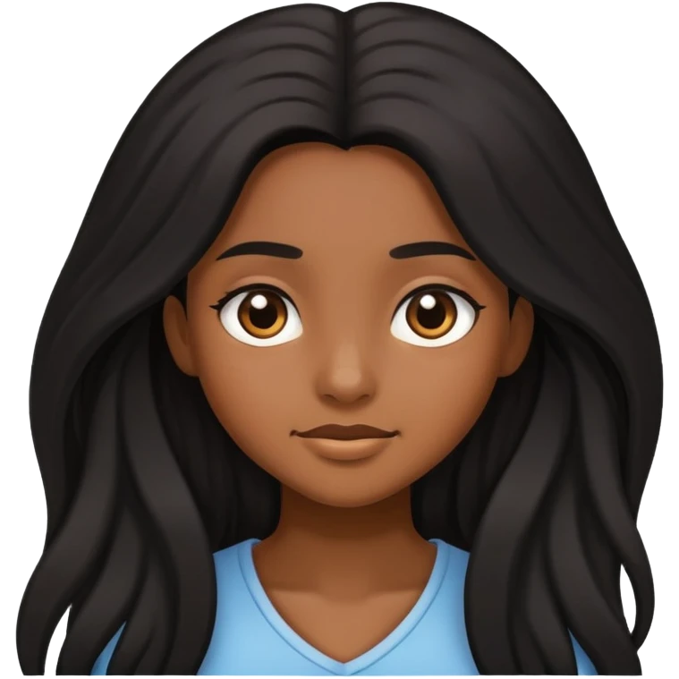 black long haired girl  emoji