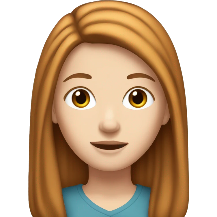 White girl with brown-ginger straight hair  emoji