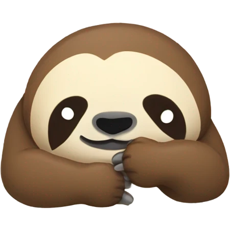 sloth lies face down and shows thumbs up emoji