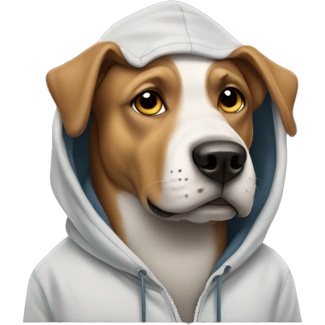 Dog wearing a hoddie emoji