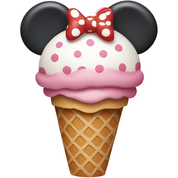 Minnie Mouse holding an ice cream  emoji
