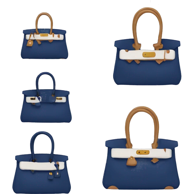 a birkin bag in blu navy  emoji