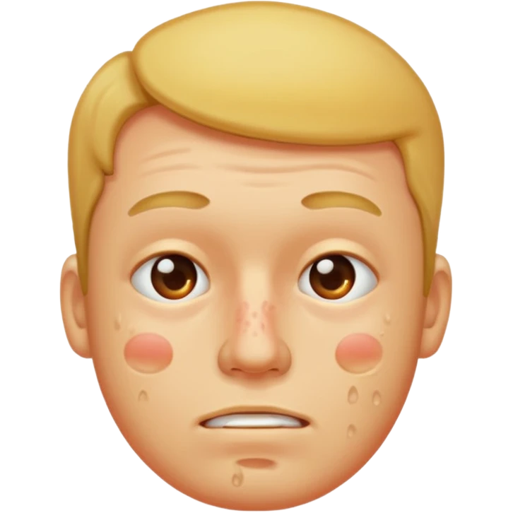 man with lots of acne emoji