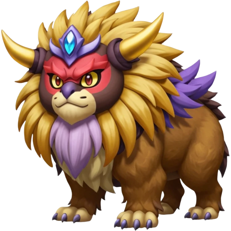 Big Brownish Divine Entei-Venonat-god (full body) emoji