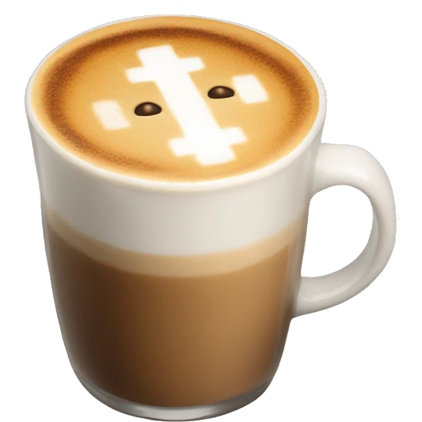 Latte with art of cross emoji