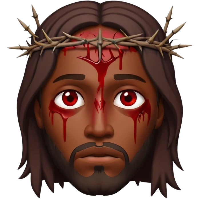 Dark skin Jesus with thorns on head injuries  emoji