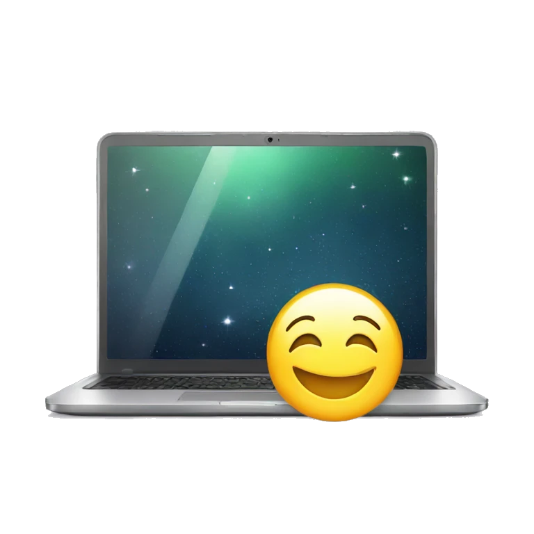 laptop and sparkling emoji