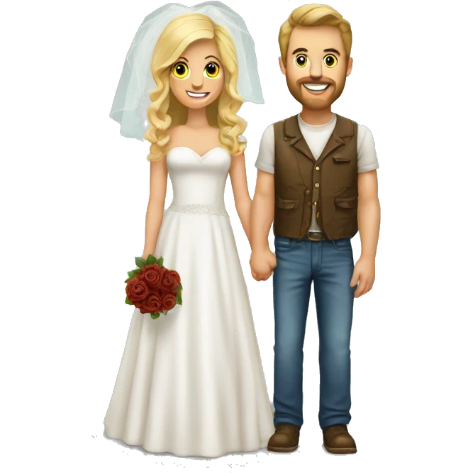 Redneck couple wedding emoji
