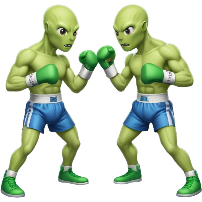 two aliens boxing
 emoji