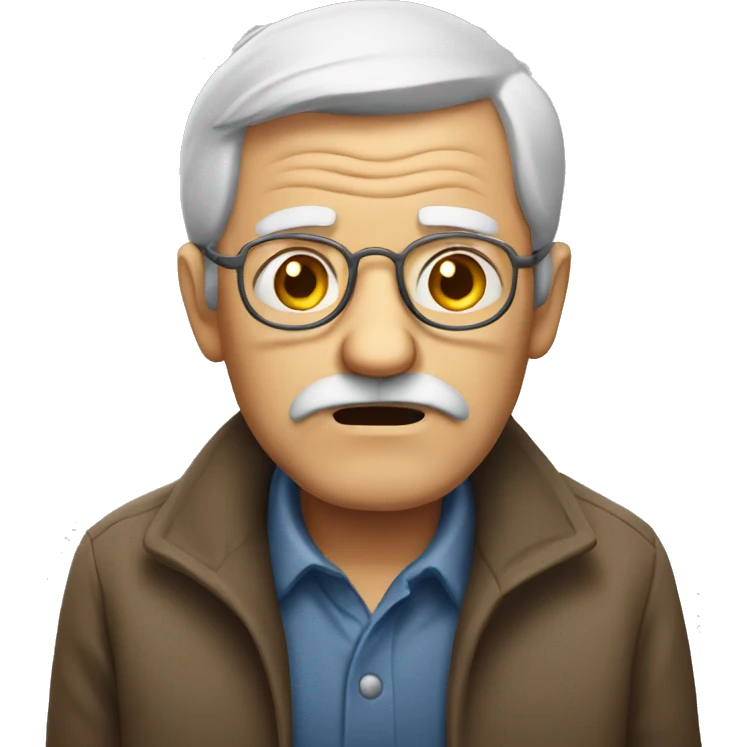 Old man who looks bored emoji