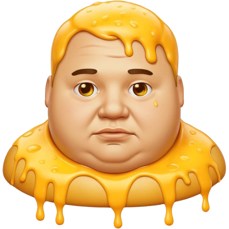 Fat man covered in cheese emoji