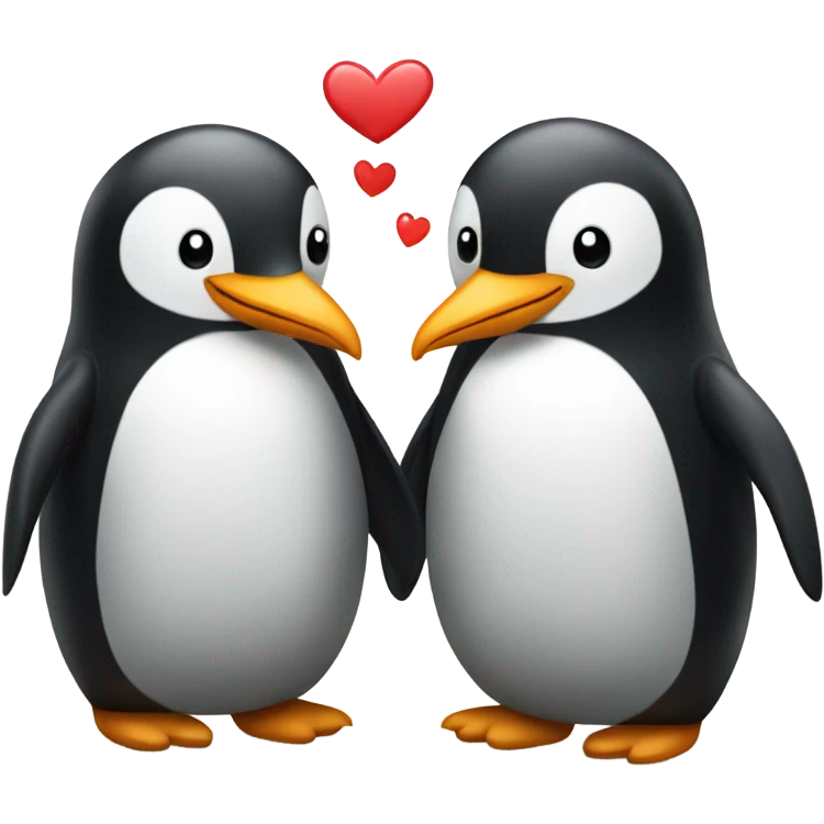 Penguins in love emoji