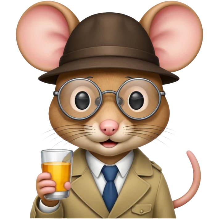 detective mouse with glasses emoji