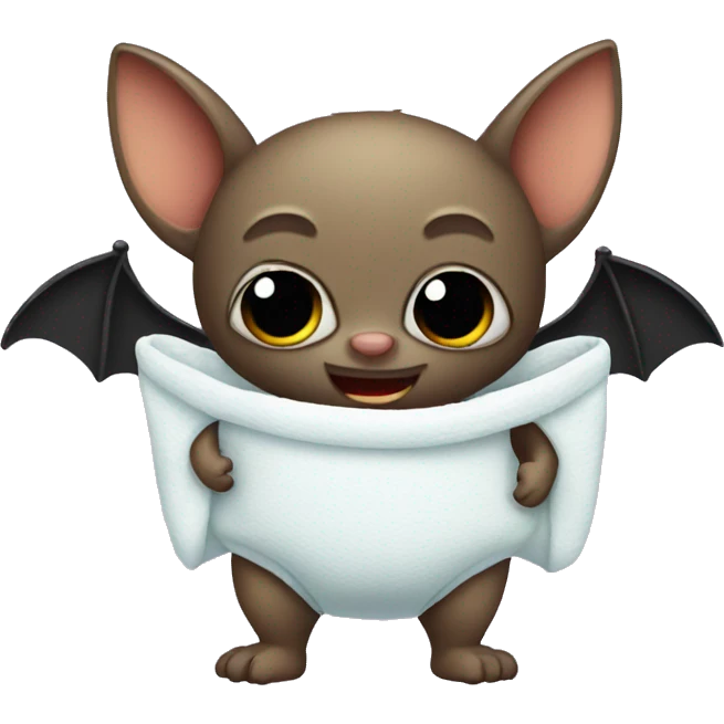 a bat with a diaper emoji
