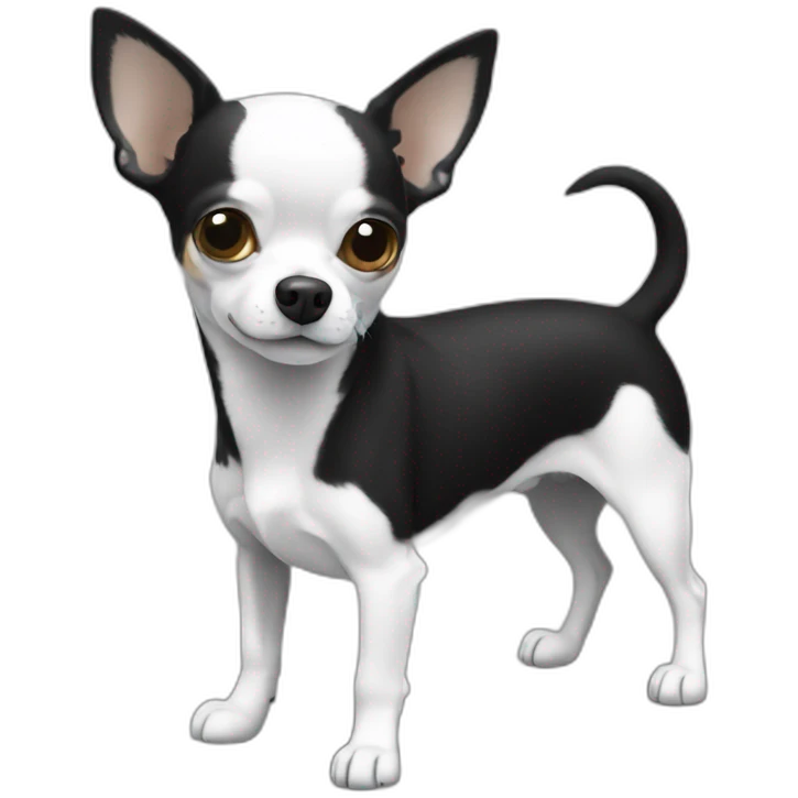 Chihuahua à poil long noir et blanc  emoji