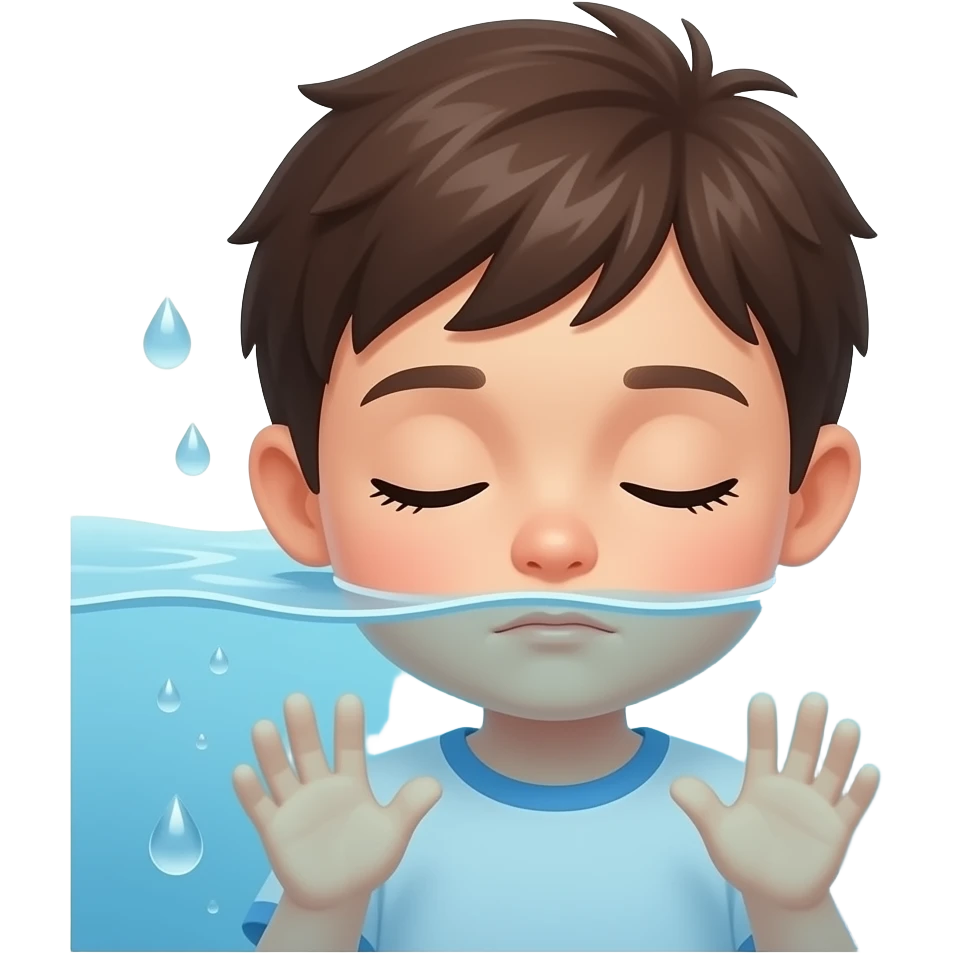 child holding breath closed under water emoji
