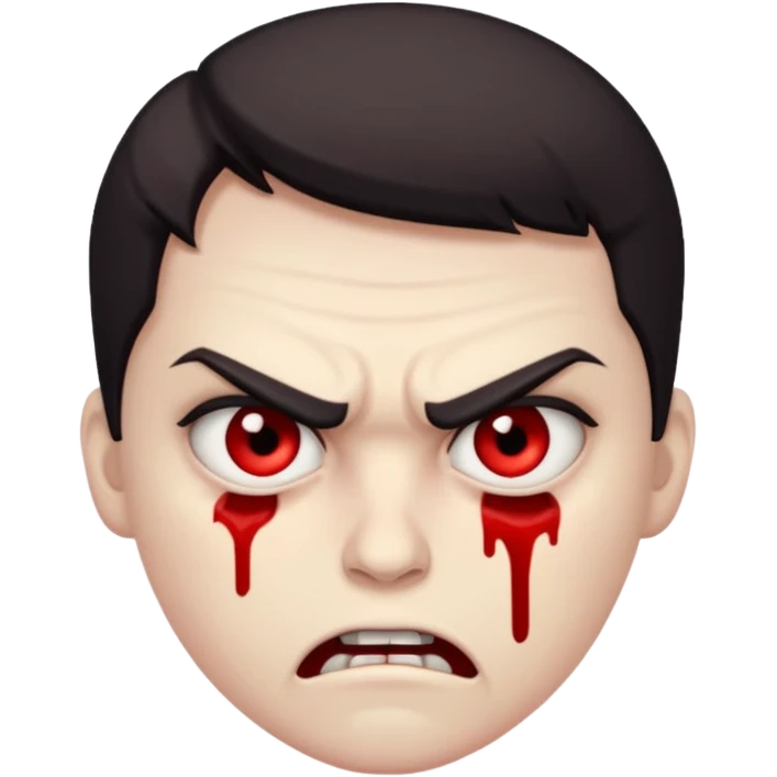 tired killer, bloody eyes. 😡🫩😈 combo emoji