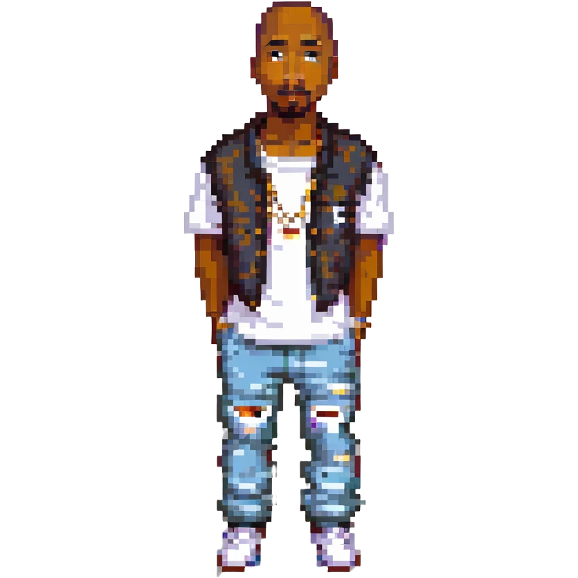 2Pac в полный рост, no background emoji